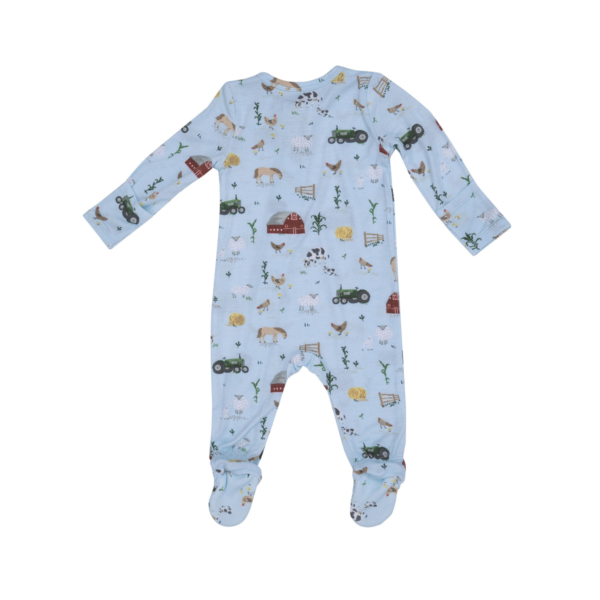 Angel Dear Big Red Barn Blue 2-Way Zipper Footie