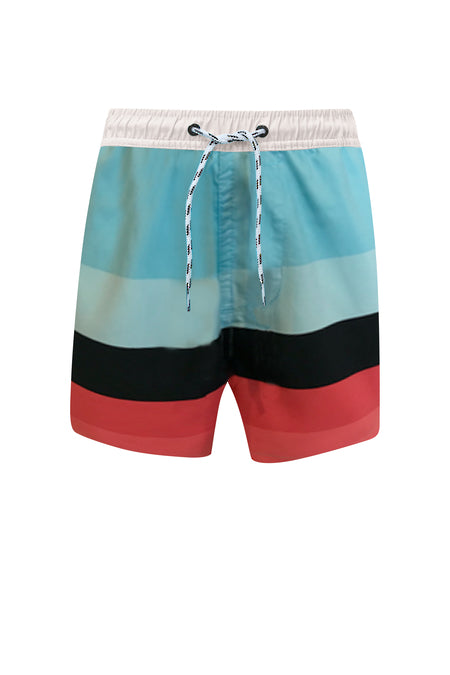 Snapper Rock RED/AQUA/NAVY SURF STRIPE BOARDIES