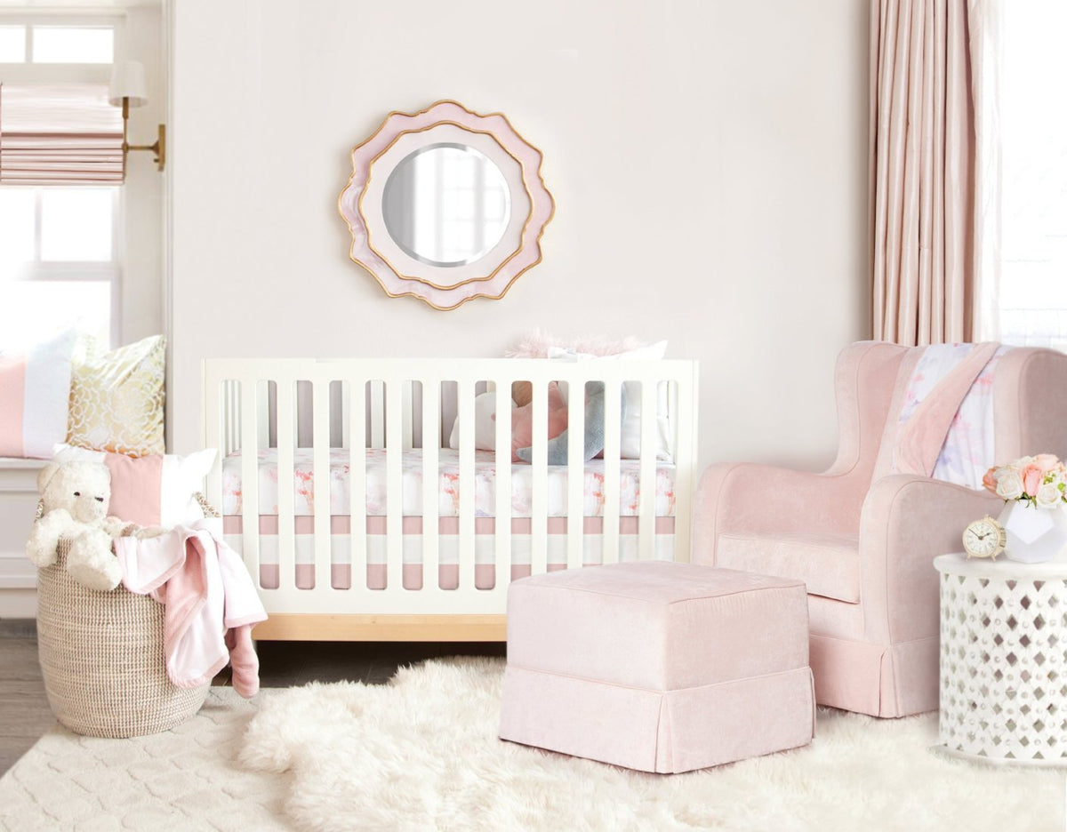 Oilo Solid Crib Skirt - Blush