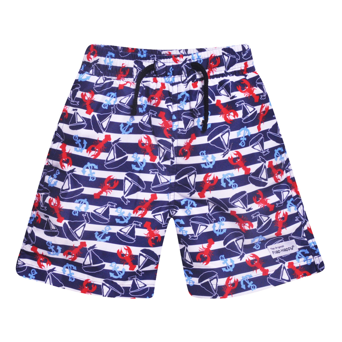 Flap Happy UPF 50+ Boys Swim Trunks w/ Mesh - Vitamin Sea