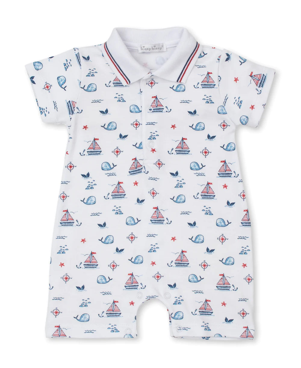 Kissy Love Sails n Whales Short Playsuit