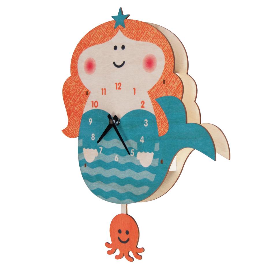 Modern Moose Pendulum Clock - Mermaid