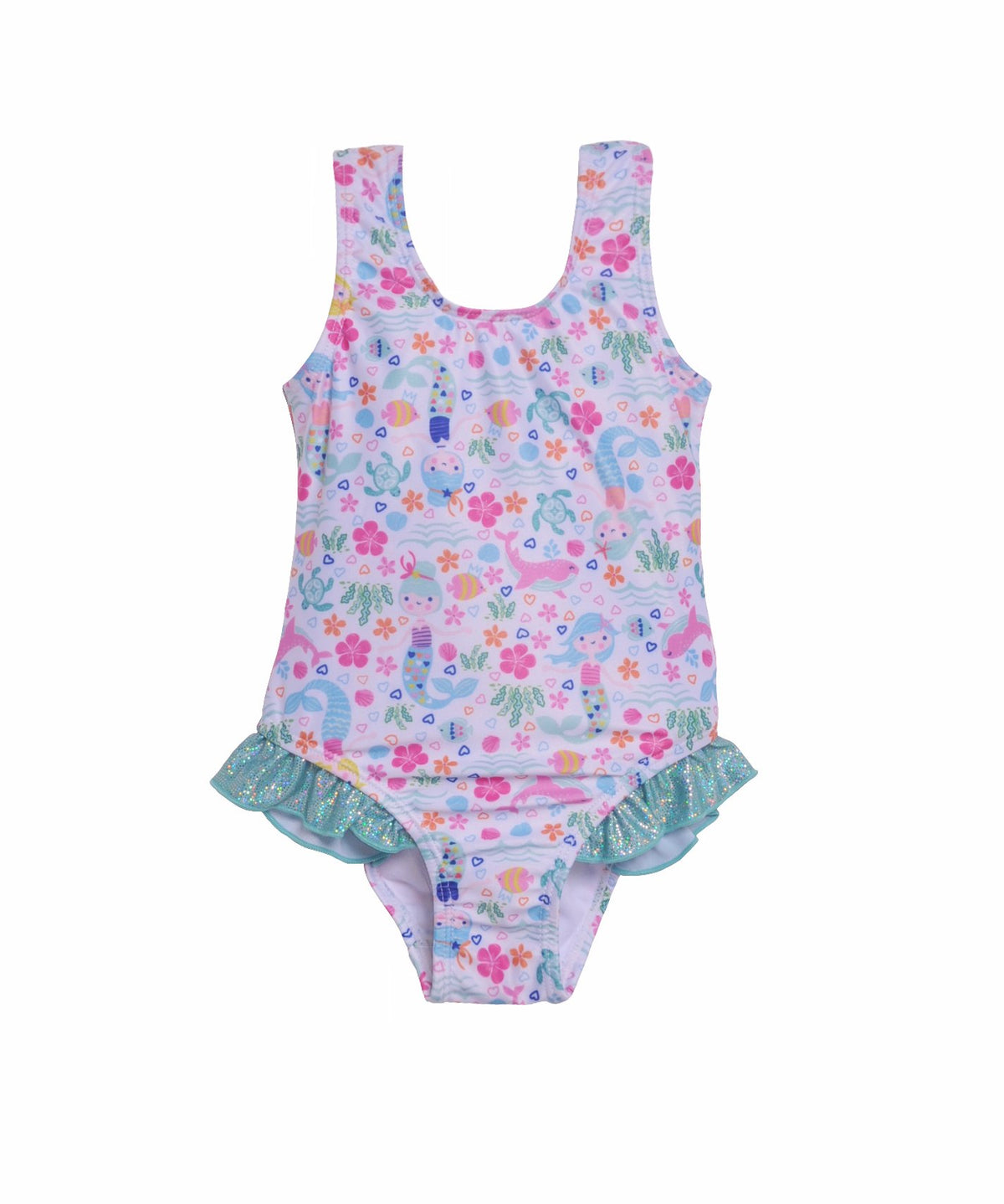 Flap Happy UPF 50+ Delany Hip Ruffle Swimsuit - Mermaid Lagoon