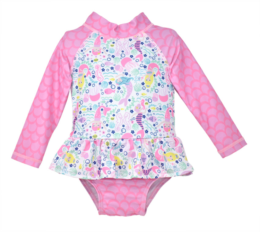 Flap Happy UPF 50+ Alissa Infant Rash Guard Swimsuit - Malibu Mermaid