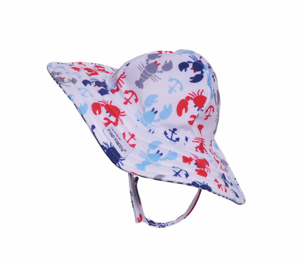 Flap Happy UPF 50+ Summer Slash Swim Hat Crabby Lobster – Baby
