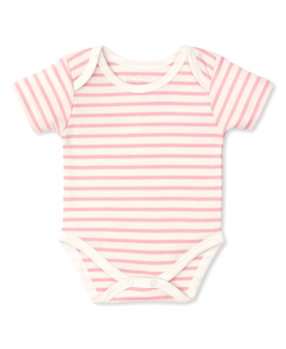 Kissy Love Basics Stripes Short Sleeve Bodysuit Navy or Pink