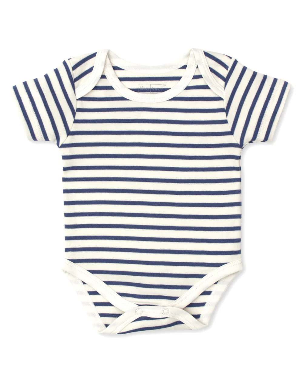 Kissy Love Basics Stripes Short Sleeve Bodysuit Navy or Pink