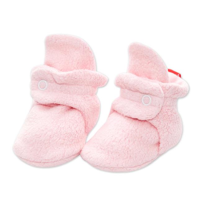 Zutano Cozie Fleece Baby Booties - Baby Pink