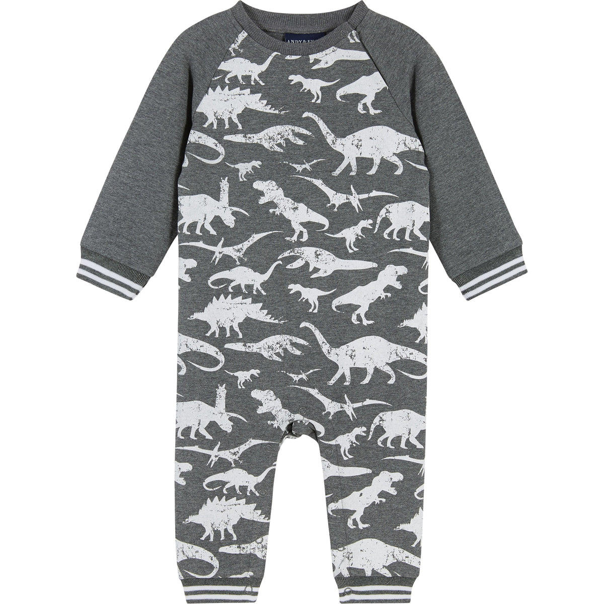 Andy & Evan Distressed Dino Crewneck Romper