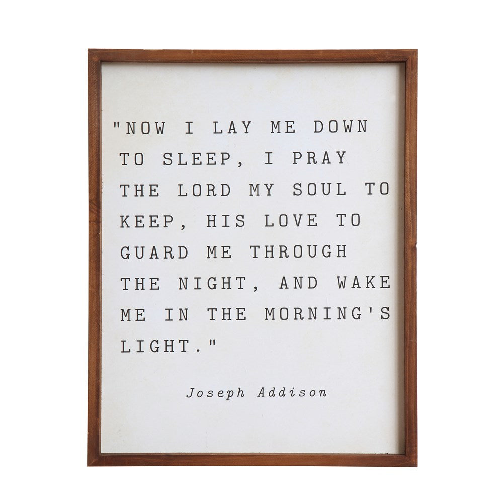 Framed Wall Decor "Now I Lay Me Down To Sleep"
