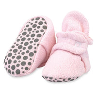 Zutano Cozie Fleece Gripper Booties - Baby Pink