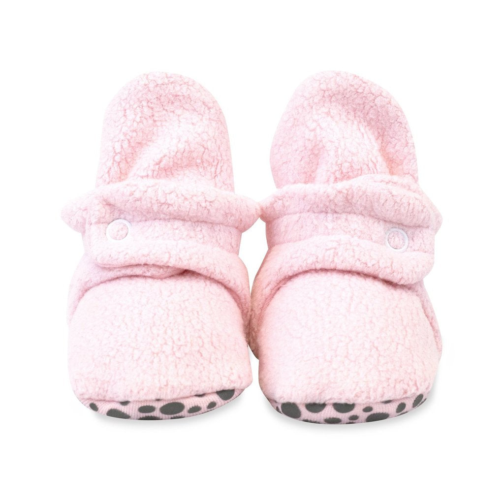 Zutano Cozie Fleece Gripper Booties - Baby Pink