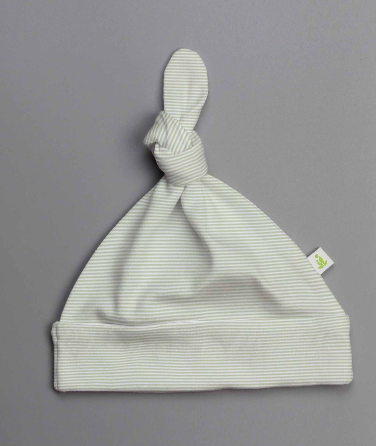 Knotted Hat - Olive Green Stripes