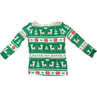 Angel Dear Vintage Deer Fair Isle Jolly Green Lounge Wear Set
