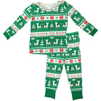 Angel Dear Vintage Deer Fair Isle Jolly Green Lounge Wear Set