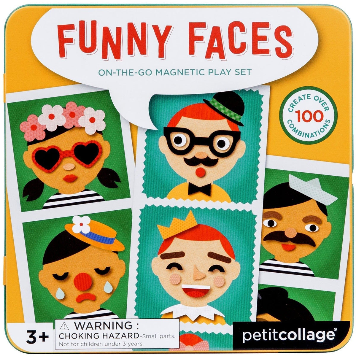 Petit Collage Funny Faces Magnetic Play Set