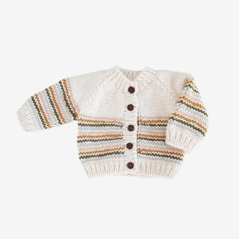 The Blueberry Hill Rainbow Stripe Cardigan, Pastel