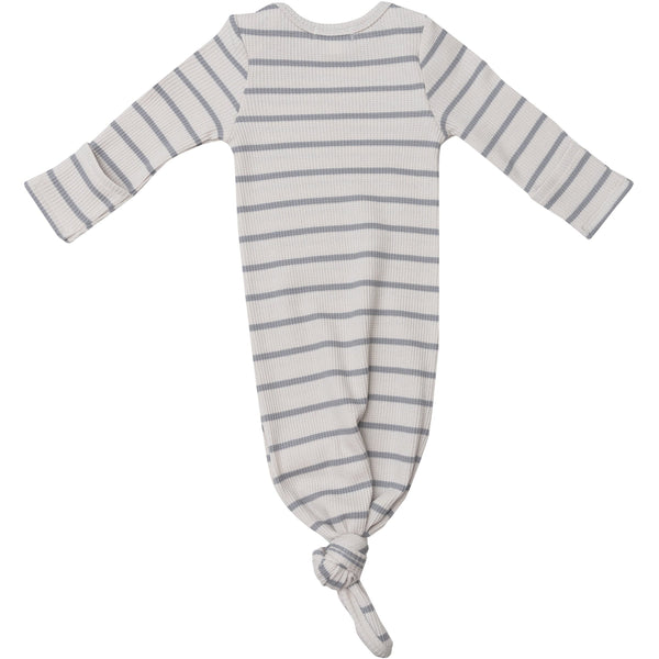 Angel Dear Thermal Gown | Basic Sleet + Sand French Stripe