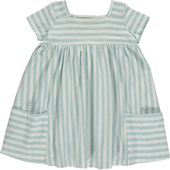 Vignette Rylie Dress Aqua Stripe