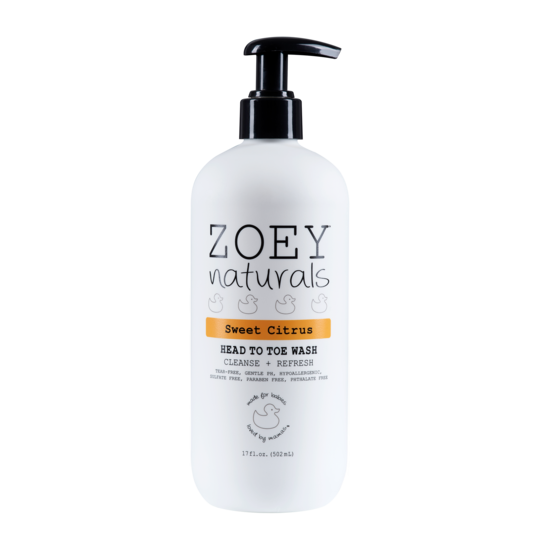 Zoey Naturals Sweet Citrus Head to Toe Wash 17 oz.