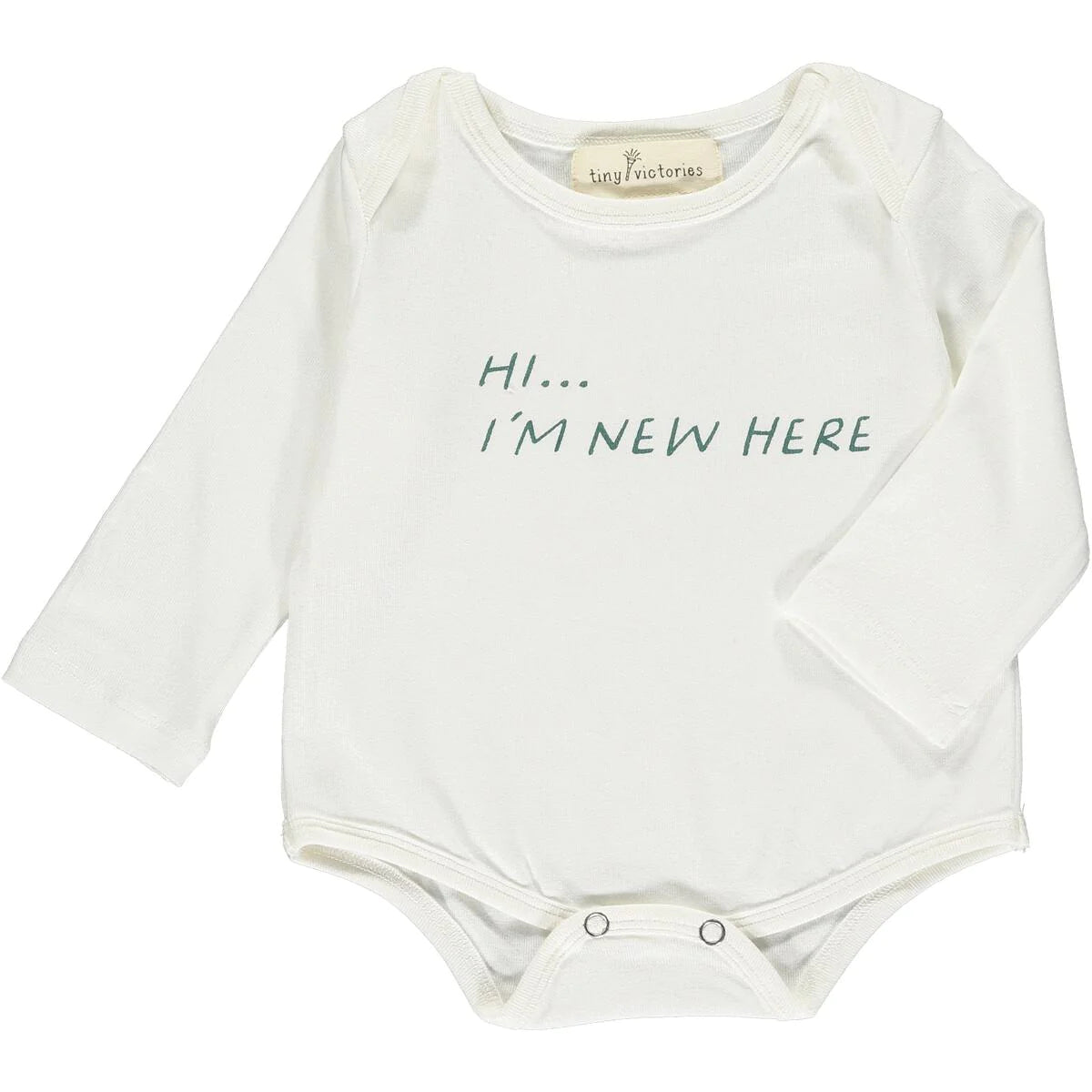 Tiny Victories "Hi... I'm New Here" Baby Onesie