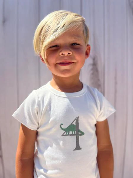Tiny Victories 4th Birthday Dinosaur T-Shirt