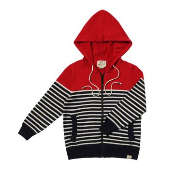 Me & Henry Sagamore Zip-Up | Red/White Stripe