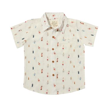 Me & Henry Maui Printed Shirts | White Buoys