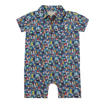 Me & Henry Molokai Printed Romper | Multi Buoys