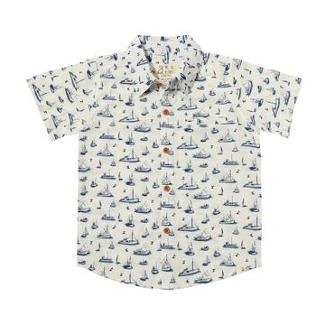 Me & Henry Maui Printed Shirts | Navy Boats