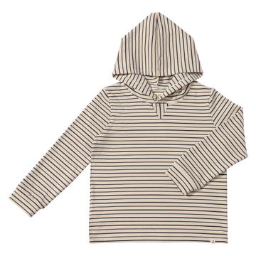 Me and Henry Roger Hooded Top Cream with Navy Stripe
