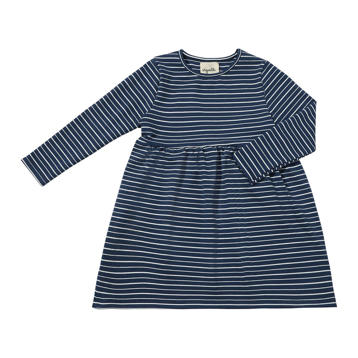 Vignette Madigan Dress- Navy Stripe