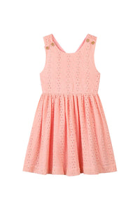 Vignette Tilly Dress-Peach Eyelet