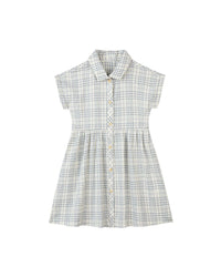 Vignette Heather Dress- Blue Plaid Seersucker