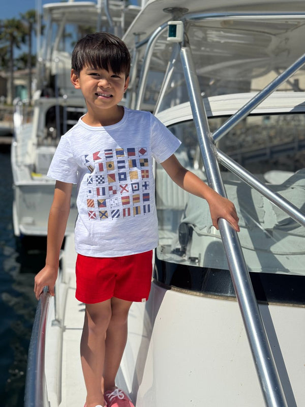 Me & Henry Newquay Printed Tee- Nautical Flags