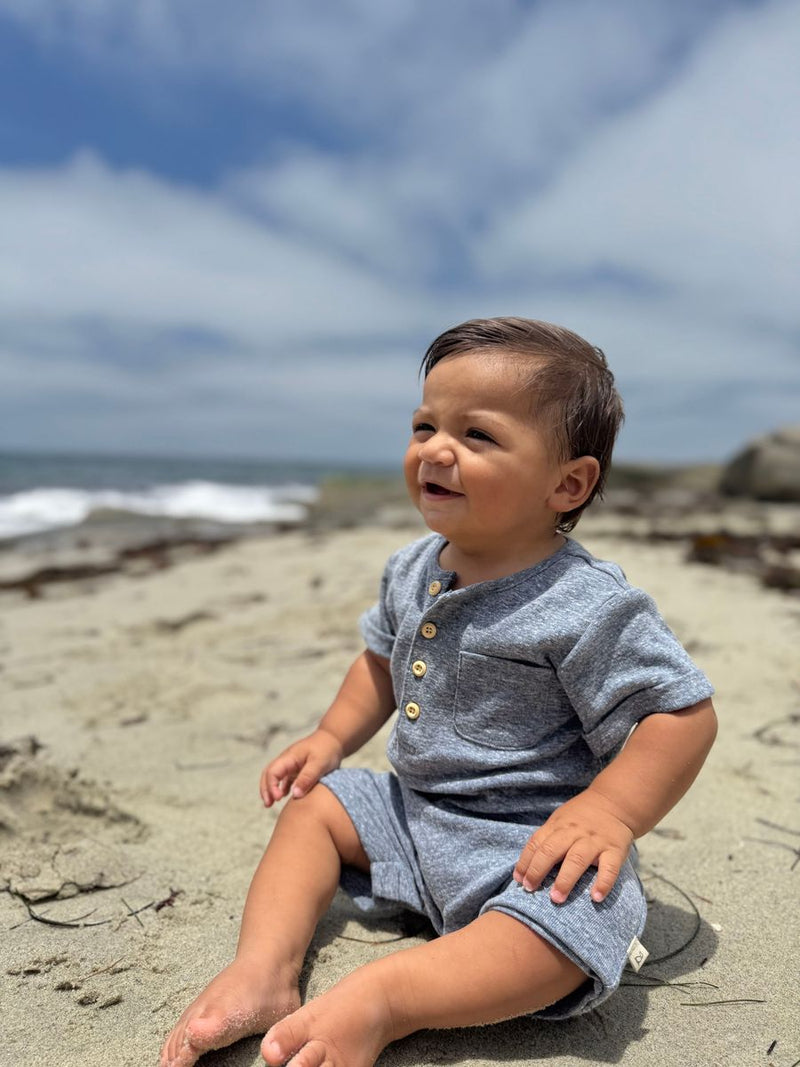 Me & Henry Camborne Romper- Heathered Navy