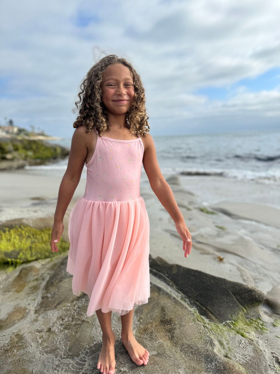 Vignette Kaia Dress- Pink Floral with Tulle