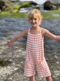Vignette Tallulah Romper-Peach Stripe