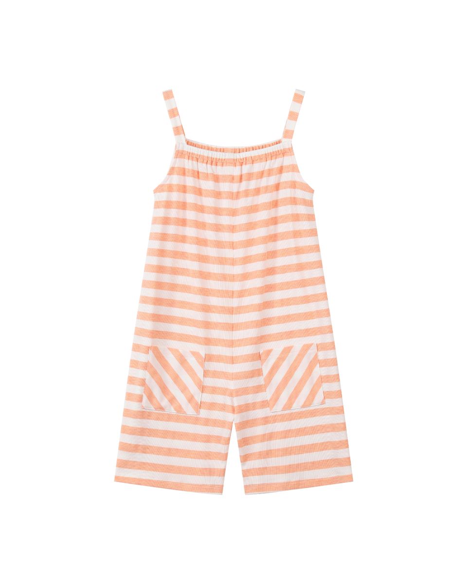 Vignette Tallulah Romper-Peach Stripe