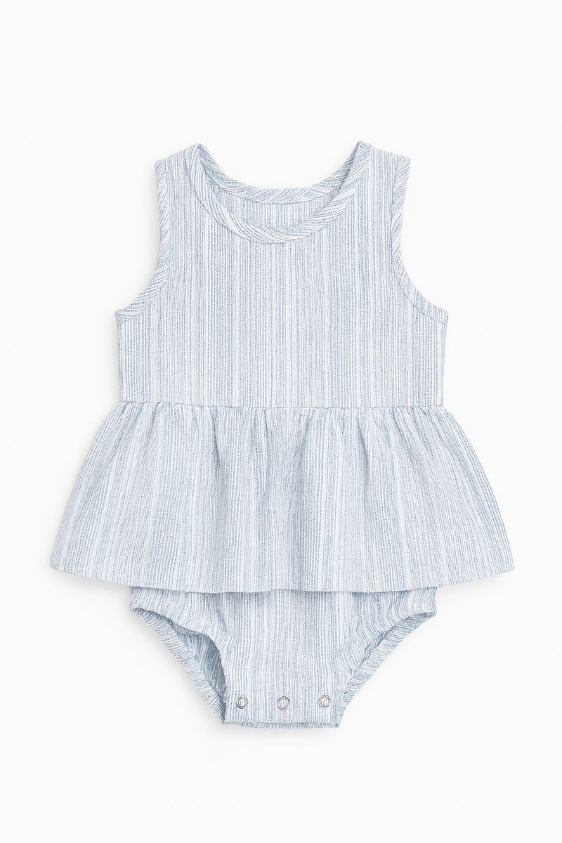 Vignette Nellie Onesie Dress- Blue Stripe