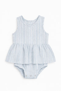 Vignette Nellie Onesie Dress- Blue Stripe