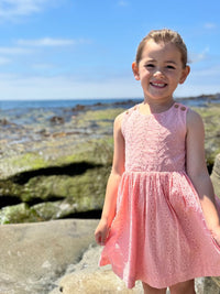 Vignette Tilly Dress-Peach Eyelet