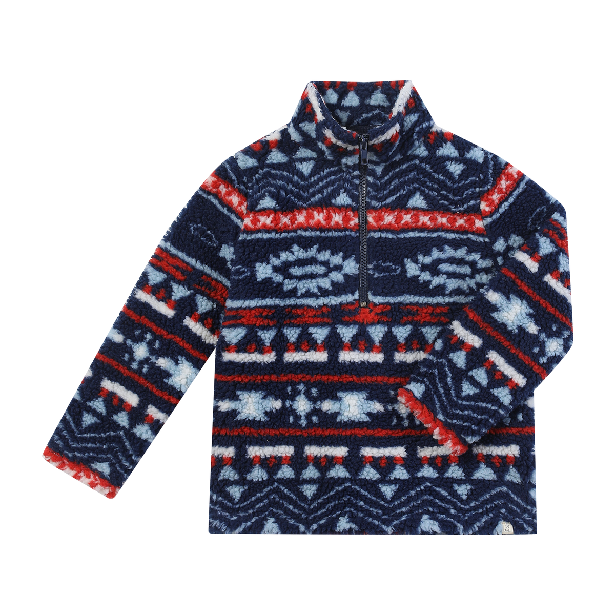 Me & Henry Macchu sherpa 3/4 zip- blue and red multi print