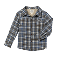 Me & Henry Adventurer Sherpa Lined Shacket-Grey/China Plaid
