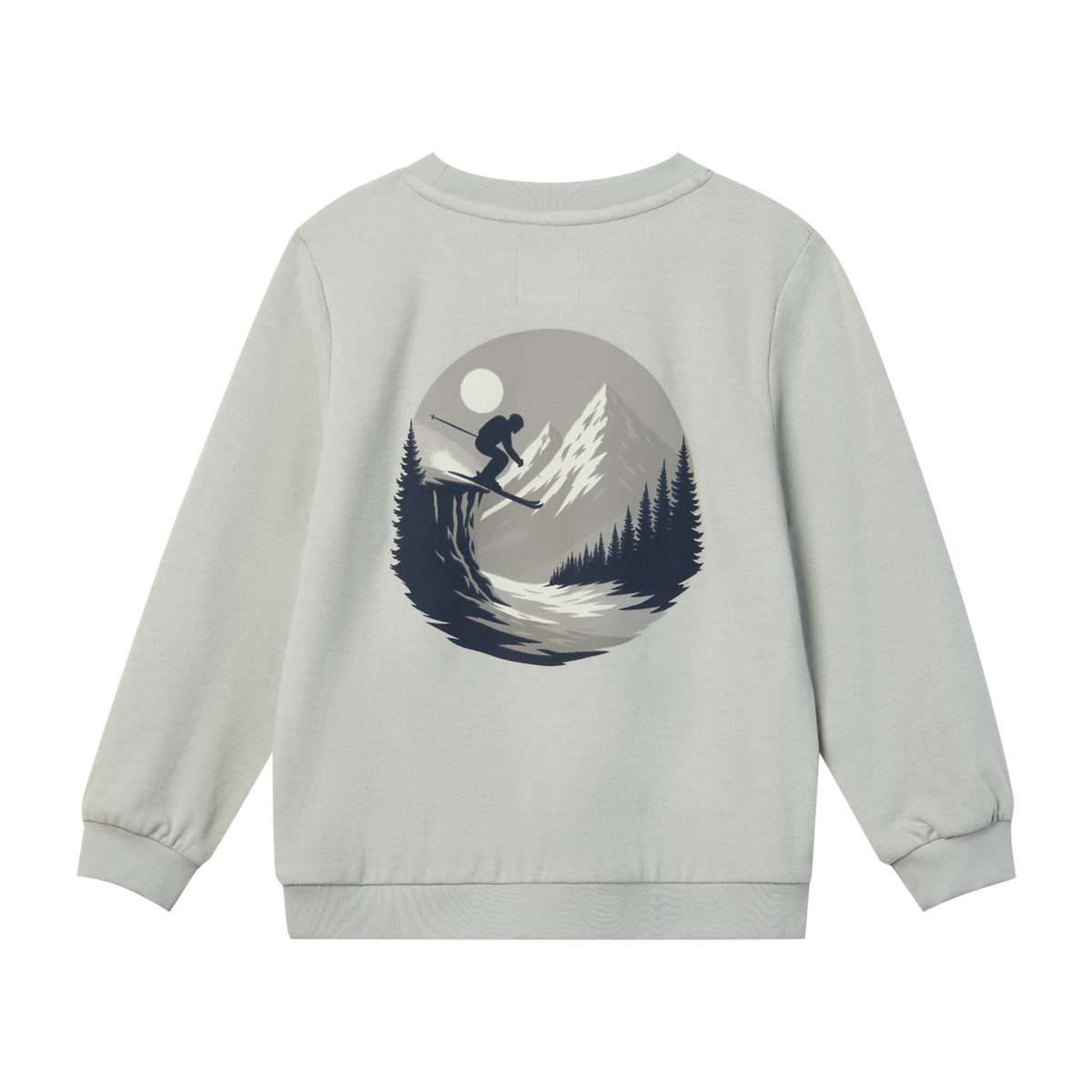 Me & Henry Jester Back Grey Ski Print Sweatshirt