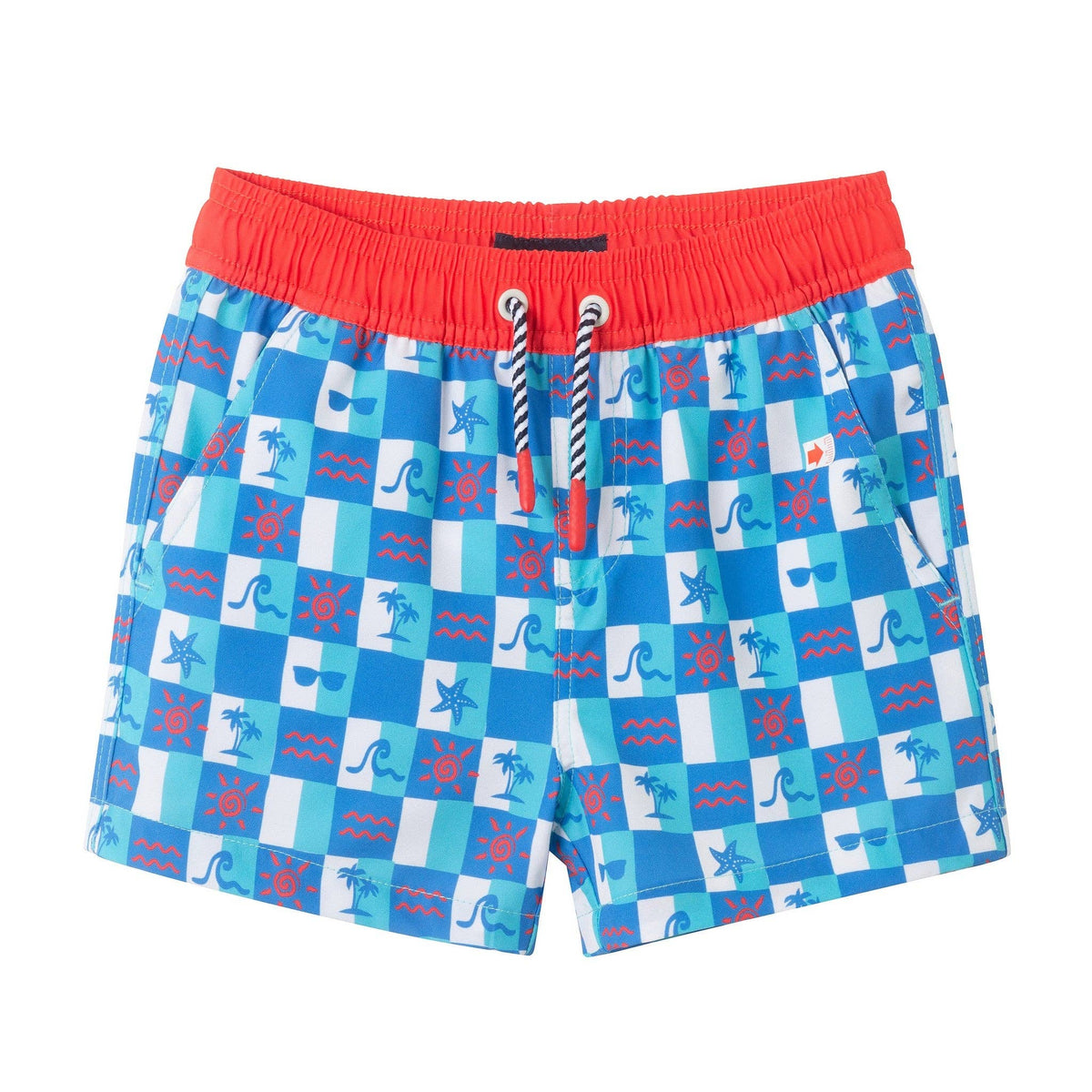 Andy & Evan - Boys Swim Trunk | Checkered Beach Icon