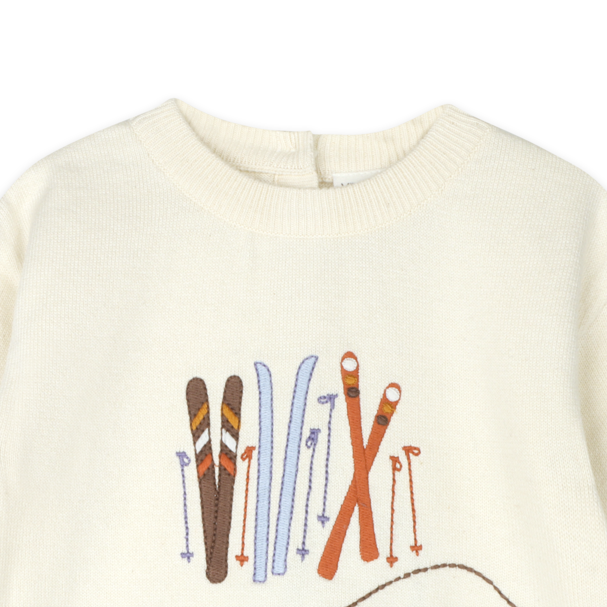 Viverano Organics - Ski Club Embroidered Baby Knit Pullover (Organic Cotton)