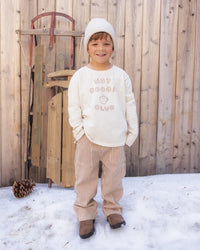 Rylee + Cru Raw Edge Long Sleeve Tee Hot Cocoa