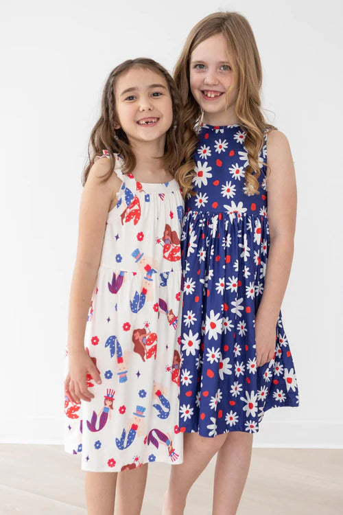 Mila and Rose Mer-made in the USA Ruffle Cross Back Dress