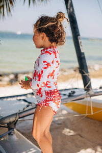 Sugar Bee Clothing - Girls Swimsuit - Crawfish